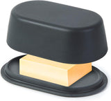 Modern Dark Grey Butter Dish with Lid - Dishwasher Safe - Perfectly Sized for Large European Style Butters