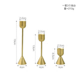 Brushed Gold Candlestick Set 