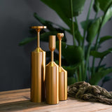 Brushed Gold Pillar Candlesticks