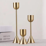 Brushed Gold Candlestick Set 